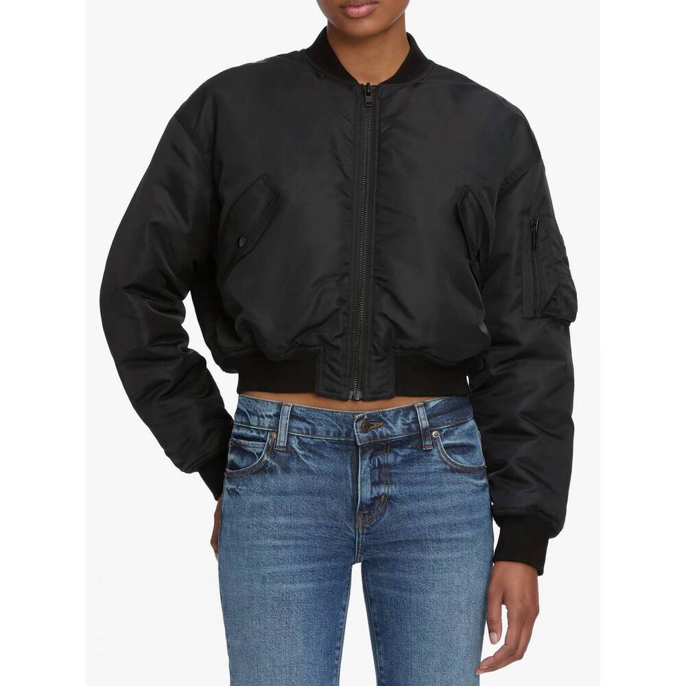 NEW FRAME nylon bomber jacket in black